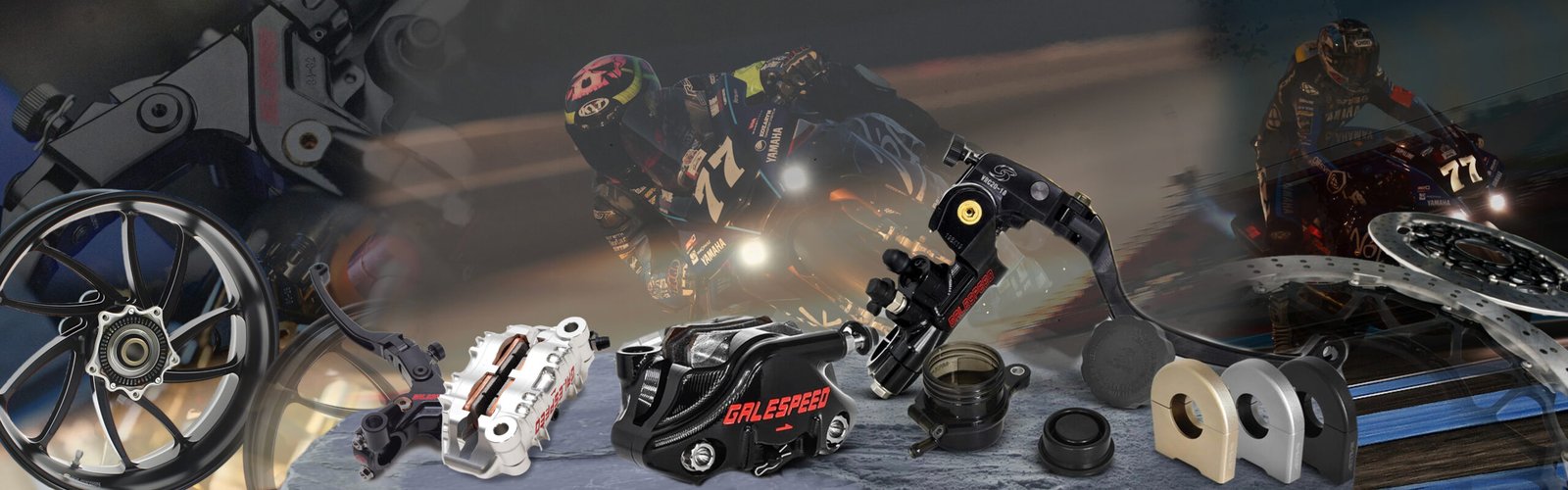 Gale Speed brake components — master cylinders, calipers, discs and wheels